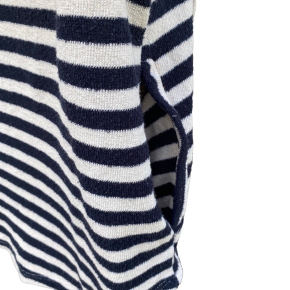 Tea N Rose Navy Blue and Cream Striped Terry Hoodie Size Small - Picture 8 of 16